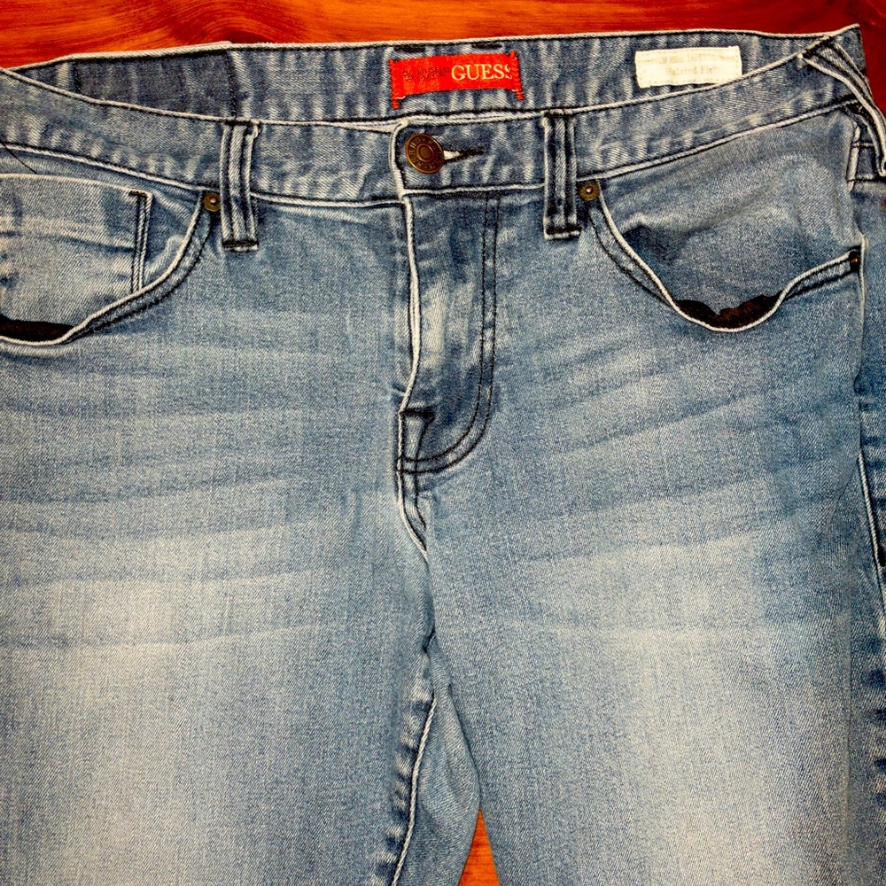 Mens Guess Halsted Fit Medium Rise Tapered Slim Jeans. 32x30.